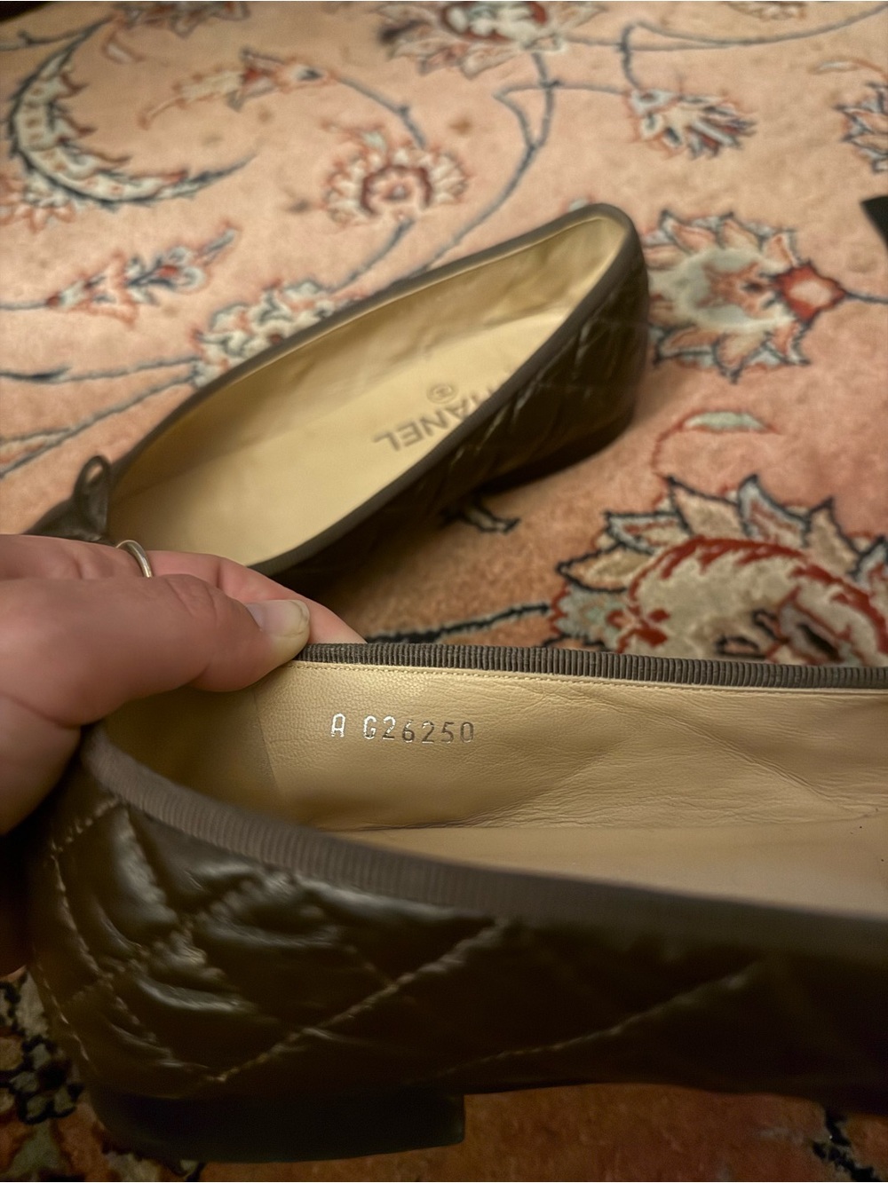 CHANEL Dark Brown Quilted Leather Ballet Flats with CC Bow - Picture 5 of 6